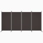 vidaXL Biombo divisor de 4 paneles de tela marrón 346x180 cm vidaXL Biombo divisor de 4 paneles de tela marrón 346x180 cm