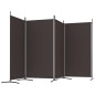 vidaXL Biombo divisor de 4 paneles de tela marrón 346x180 cm vidaXL Biombo divisor de 4 paneles de tela marrón 346x180 cm
