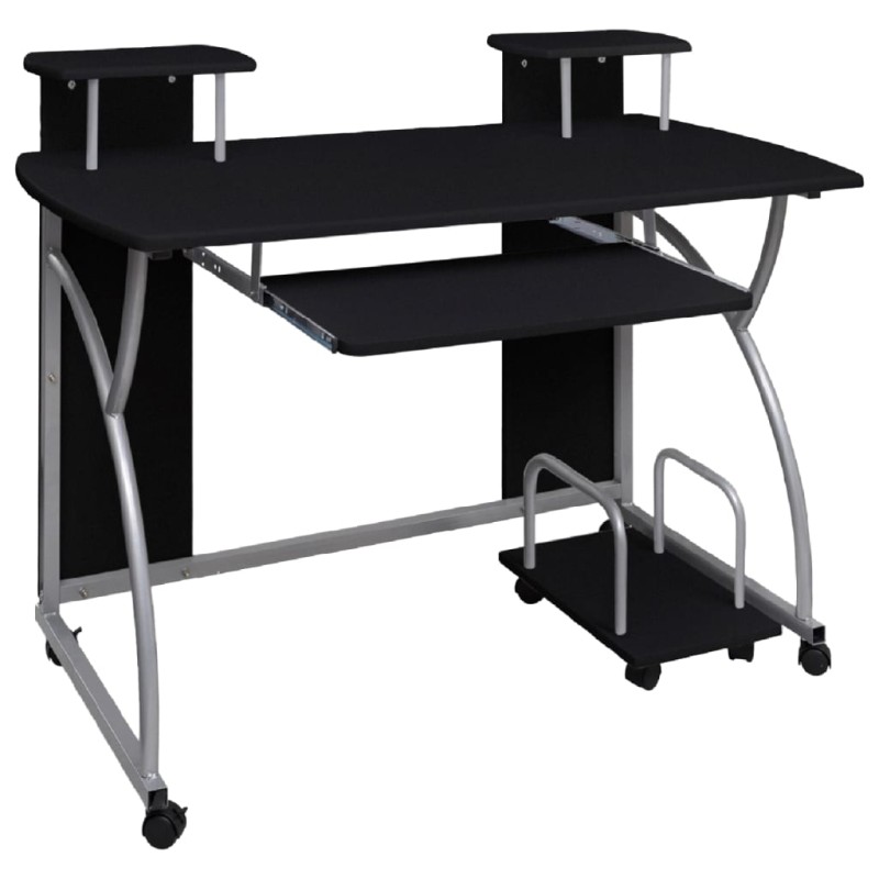 vidaXL Escritorio ordenador madera contrachapada negro 110x52x88,5 cm vidaXL Escritorio ordenador madera contrachapada negro 110x52x88,5 cm