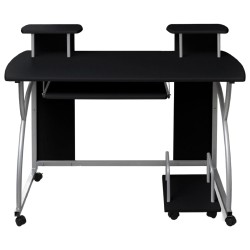 vidaXL Escritorio ordenador madera contrachapada negro 110x52x88,5 cm