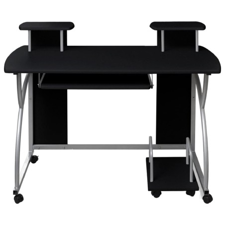 vidaXL Escritorio ordenador madera contrachapada negro 110x52x88,5 cm