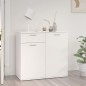 vidaXL Aparador de madera contrachapada blanco brillante 80x36x75 cm