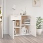 vidaXL Aparador de madera contrachapada blanco brillante 80x36x75 cm
