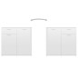 vidaXL Aparador de madera contrachapada blanco brillante 80x36x75 cm