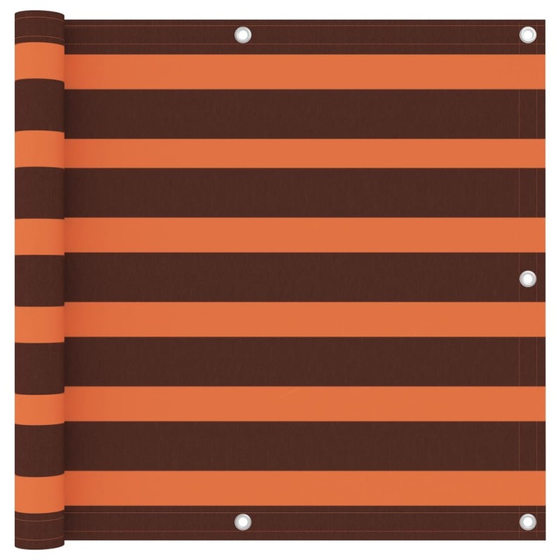 vidaXL Toldo para balcón tela oxford naranja y marrón 90x600 cm vidaXL Toldo para balcón tela oxford naranja y marrón 90x600 cm