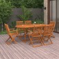 vidaXL Set de comedor de jardín 7 piezas madera maciza de acacia vidaXL Set de comedor de jardín 7 piezas madera maciza de acacia