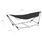 vidaXL Hamaca con soporte plegable negra vidaXL Hamaca con soporte plegable negra
