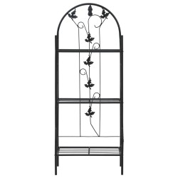 vidaXL Estante para macetas 3 niveles hierro negro 52x28x128 cm