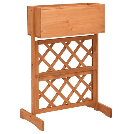 vidaXL Jardinera enrejada de jardín madera abeto naranja 45x30x74 cm 