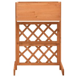 vidaXL Jardinera enrejada de jardín madera abeto naranja 45x30x74 cm 