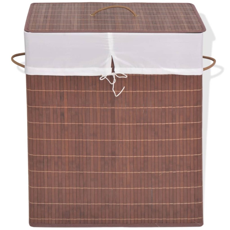vidaXL Cesto de la ropa de bambú rectangular marrón vidaXL Cesto de la ropa de bambú rectangular marrón