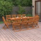 vidaXL Set de comedor para jardín 11 piezas madera maciza de acacia vidaXL Set de comedor para jardín 11 piezas madera maciza de acacia