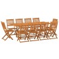 vidaXL Set de comedor para jardín 11 piezas madera maciza de acacia vidaXL Set de comedor para jardín 11 piezas madera maciza de acacia