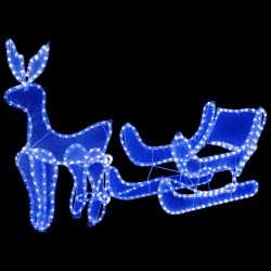 vidaXL Reno y trineo de Navidad con malla 432 LED