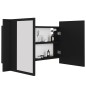 vidaXL Armario espejo de baño con luz LED acrílico negro 80x12x45 cm vidaXL Armario espejo de baño con luz LED acrílico negro 80x12x45 cm