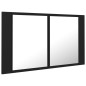 vidaXL Armario espejo de baño con luz LED acrílico negro 80x12x45 cm vidaXL Armario espejo de baño con luz LED acrílico negro 80x12x45 cm