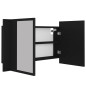 vidaXL Armario espejo de baño con luz LED acrílico negro 80x12x45 cm vidaXL Armario espejo de baño con luz LED acrílico negro 80x12x45 cm
