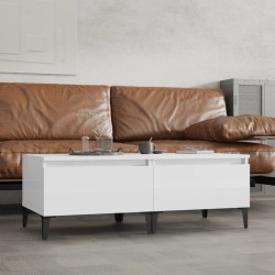 vidaXL Mesas auxiliares 2 uds contrachapada blanco brillo 50x46x35 cm