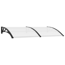 vidaXL Marquesina para puerta PC negro y transparente 200x80 cm 