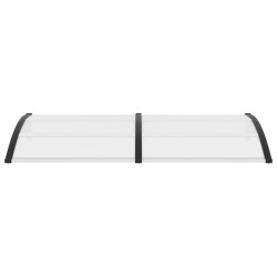 vidaXL Marquesina para puerta PC negro y transparente 200x80 cm 