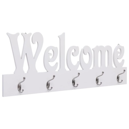 vidaXL Perchero de pared WELCOME blanco 74x29,5 cm