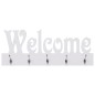 vidaXL Perchero de pared WELCOME blanco 74x29,5 cm vidaXL Perchero de pared WELCOME blanco 74x29,5 cm