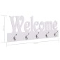 vidaXL Perchero de pared WELCOME blanco 74x29,5 cm vidaXL Perchero de pared WELCOME blanco 74x29,5 cm