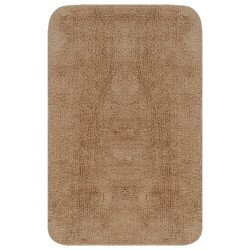 vidaXL Conjunto de alfombrillas de baño de tela 2 piezas beige