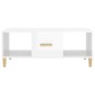 vidaXL Mesa de centro madera contrachapada blanco brillo 102x50x40 cm vidaXL Mesa de centro madera contrachapada blanco brillo 102x50x40 cm