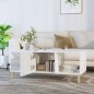 vidaXL Mesa de centro madera contrachapada blanco brillo 102x50x40 cm vidaXL Mesa de centro madera contrachapada blanco brillo 102x50x40 cm