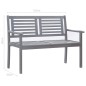 vidaXL Banco de jardín 2 plazas madera maciza de eucalipto gris 120 cm vidaXL Banco de jardín 2 plazas madera maciza de eucalipto gris 120 cm