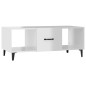 vidaXL Mesa de centro madera contrachapada blanco brillo 102x50x40 cm