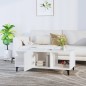 vidaXL Mesa de centro madera contrachapada blanco brillo 102x50x40 cm