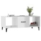 vidaXL Mesa de centro madera contrachapada blanco brillo 102x50x40 cm
