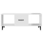 vidaXL Mesa de centro madera contrachapada blanco brillo 102x50x40 cm