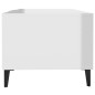 vidaXL Mesa de centro madera contrachapada blanco brillo 102x50x40 cm