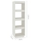 vidaXL Estantería/divisor de espacios madera pino blanco 40x35x135 cm vidaXL Estantería/divisor de espacios madera pino blanco 40x35x135 cm