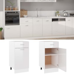 vidaXL Armario inferior madera ingeniería blanco brillo 40x46x81,5 cm