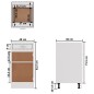 vidaXL Armario inferior madera ingeniería blanco brillo 40x46x81,5 cm vidaXL Armario inferior madera ingeniería blanco brillo 40x46x81,5 cm