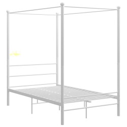 vidaXL Estructura de cama con dosel metal blanco 140x200 cm 