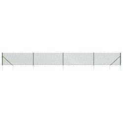 vidaXL Cerca de alambre con pinchos de anclaje verde 1x10 m