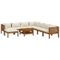 vidaXL Set de muebles de jardín 9 pzas con cojín crema acacia maciza vidaXL Set de muebles de jardín 9 pzas con cojín crema acacia maciza