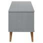 vidaXL Mueble de TV MOLDE madera maciza de pino gris 106x40x49 cm