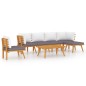 vidaXL Muebles de jardín 7 piezas con cojines madera maciza de acacia vidaXL Muebles de jardín 7 piezas con cojines madera maciza de acacia