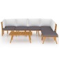 vidaXL Muebles de jardín 7 piezas con cojines madera maciza de acacia vidaXL Muebles de jardín 7 piezas con cojines madera maciza de acacia