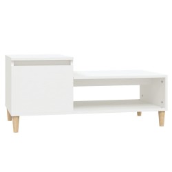 vidaXL Mesa de centro madera contrachapada blanco 100x50x45 cm