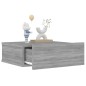 vidaXL Mesita de noche flotante madera contrachapada gris 40x30x15cm vidaXL Mesita de noche flotante madera contrachapada gris 40x30x15cm