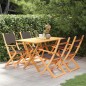 vidaXL Set de comedor para jardín 5 pzas madera maciza eucalipto negro