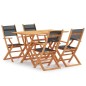 vidaXL Set de comedor para jardín 5 pzas madera maciza eucalipto negro