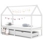 vidaXL Estructura de cama infantil cajones madera pino blanco 90x200cm vidaXL Estructura de cama infantil cajones madera pino blanco 90x200cm